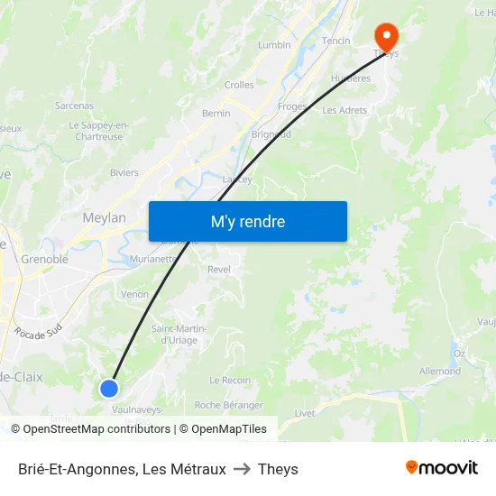 Brié-Et-Angonnes, Les Métraux to Theys map