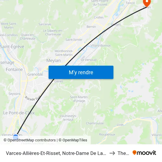 Varces-Allières-Et-Risset, Notre-Dame De Lachal to Theys map