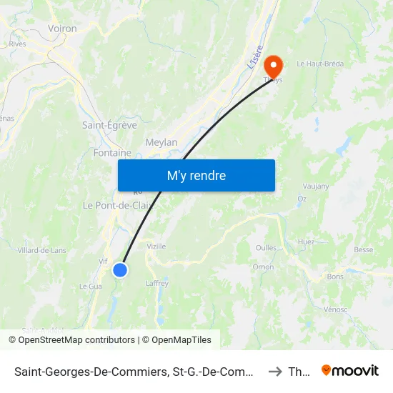 Saint-Georges-De-Commiers, St-G.-De-Commiers Gare to Theys map