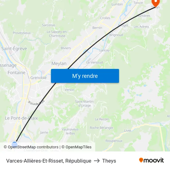 Varces-Allières-Et-Risset, République to Theys map