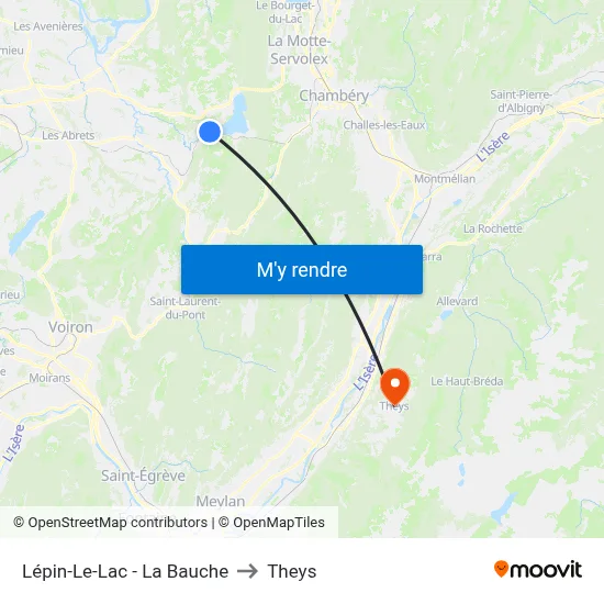 Lépin-Le-Lac - La Bauche to Theys map