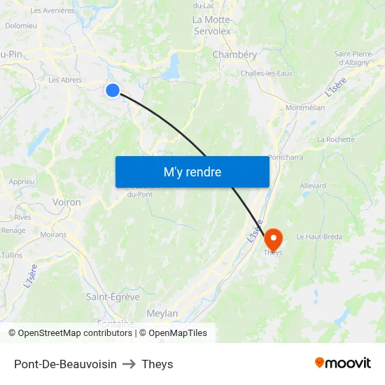 Pont-De-Beauvoisin to Theys map