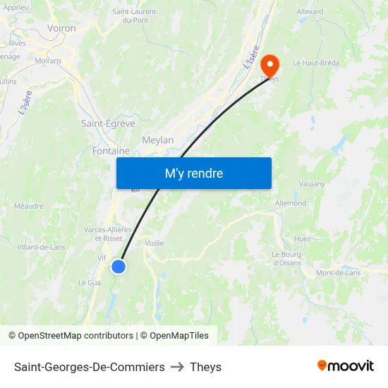 Saint-Georges-De-Commiers to Theys map