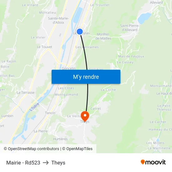 Mairie - Rd523 to Theys map