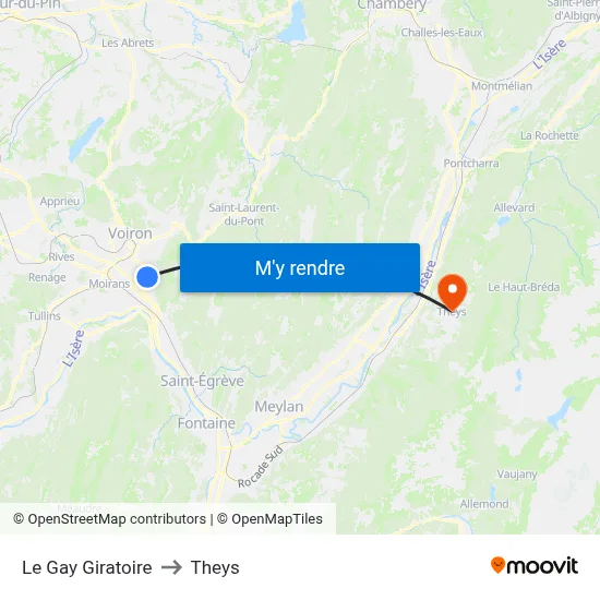 Le Gay Giratoire to Theys map