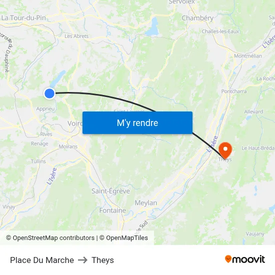 Place Du Marche to Theys map