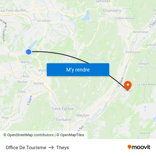 Office De Tourisme to Theys map