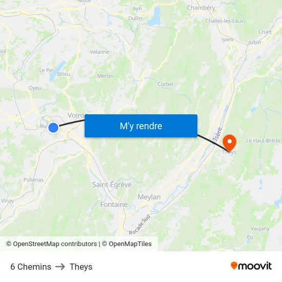 6 Chemins to Theys map