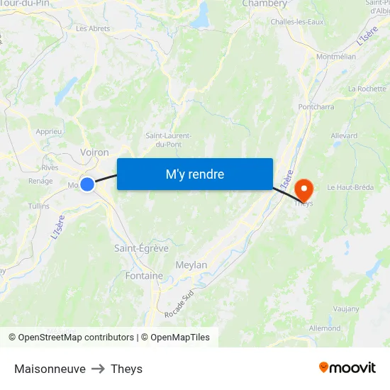 Maisonneuve to Theys map