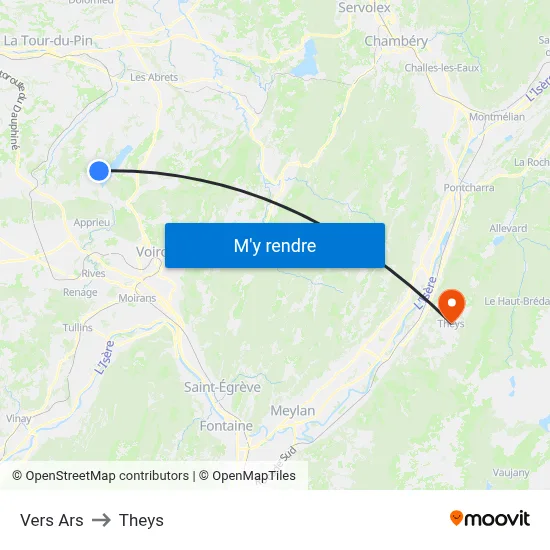 Vers Ars to Theys map