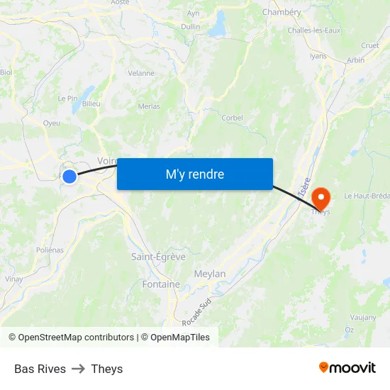 Bas Rives to Theys map