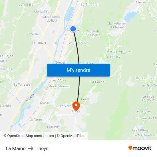La Mairie to Theys map