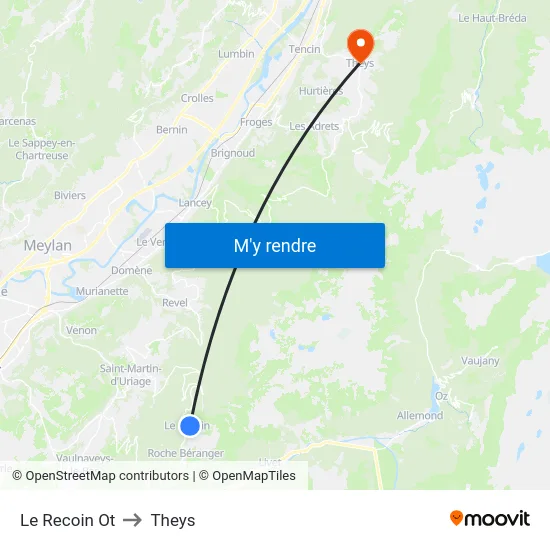 Le Recoin Ot to Theys map