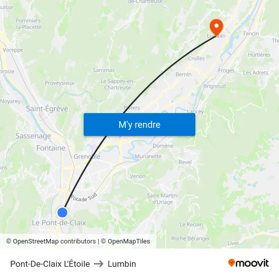 Pont-De-Claix L'Étoile to Lumbin map