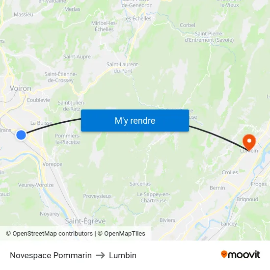 Novespace Pommarin to Lumbin map
