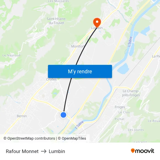 Rafour Monnet to Lumbin map