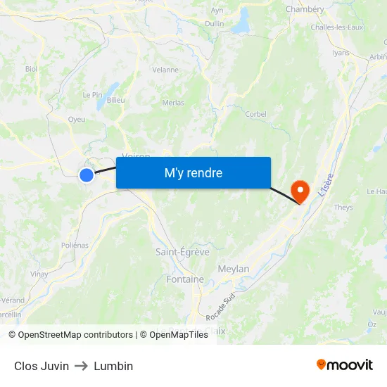 Clos Juvin to Lumbin map