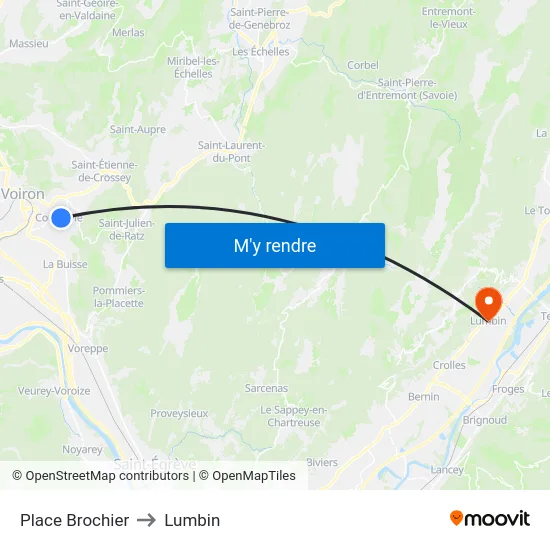 Place Brochier to Lumbin map