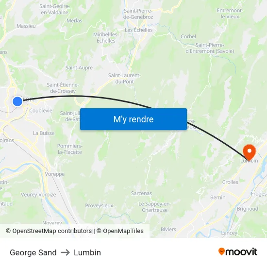 George Sand to Lumbin map