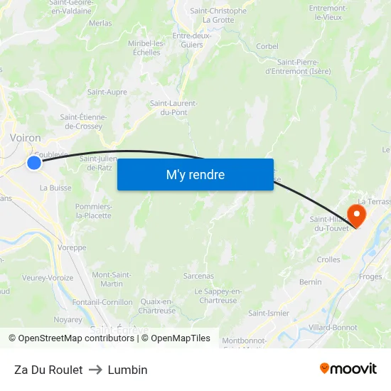 Za Du Roulet to Lumbin map