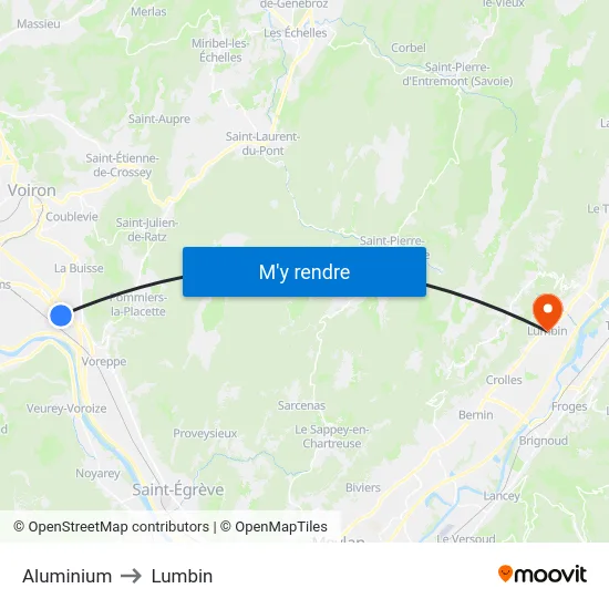 Aluminium to Lumbin map