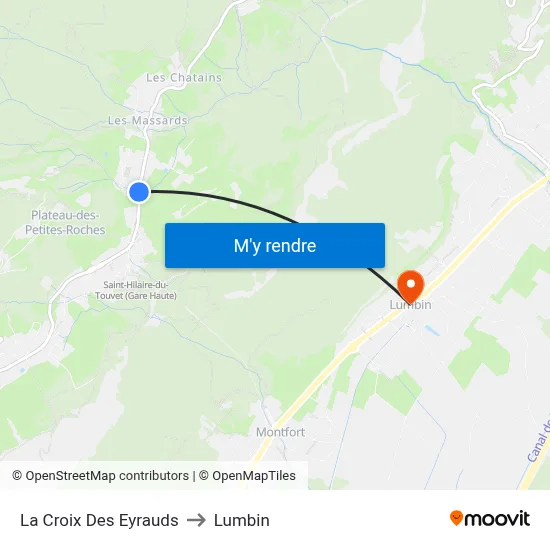La Croix Des Eyrauds to Lumbin map