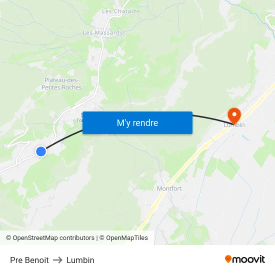 Pre Benoit to Lumbin map