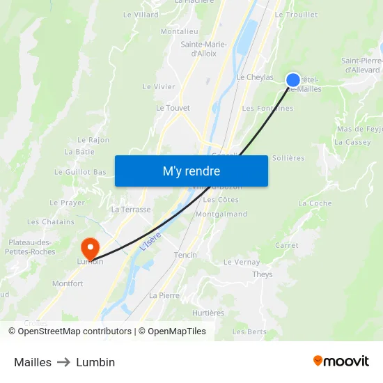 Mailles to Lumbin map