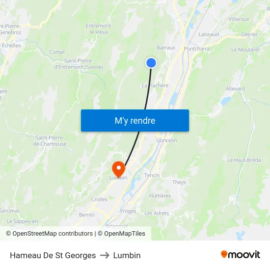 Hameau De St Georges to Lumbin map