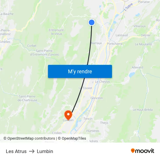 Les Atrus to Lumbin map