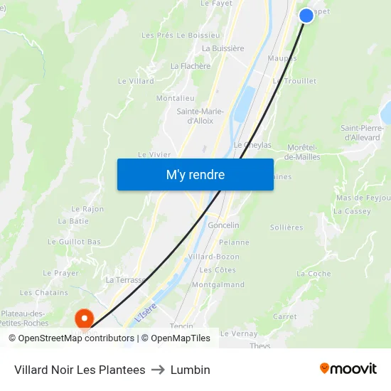 Villard Noir Les Plantees to Lumbin map