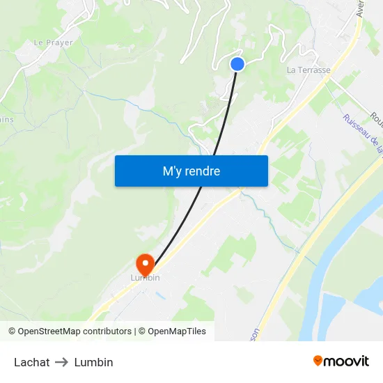 Lachat to Lumbin map