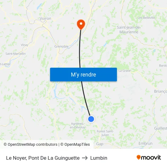 Le Noyer, Pont De La Guinguette to Lumbin map