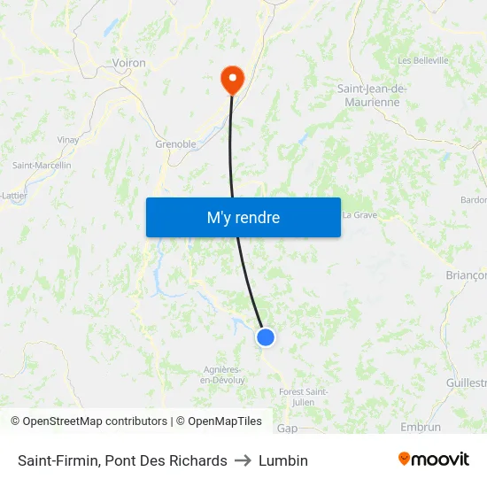 Saint-Firmin, Pont Des Richards to Lumbin map