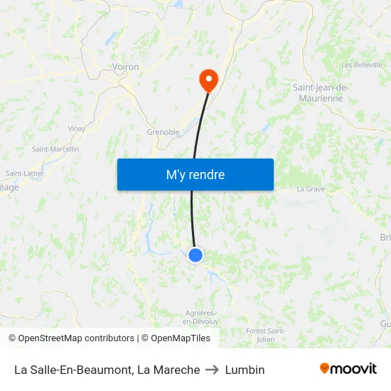 La Salle-En-Beaumont, La Mareche to Lumbin map