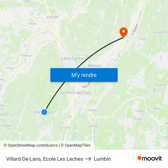 Villard-De-Lans, Ecole Les Leches to Lumbin map