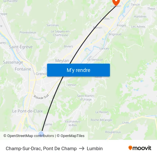 Champ-Sur-Drac, Pont De Champ to Lumbin map
