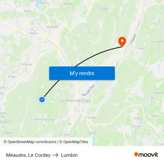 Méaudre, Le Cordey to Lumbin map