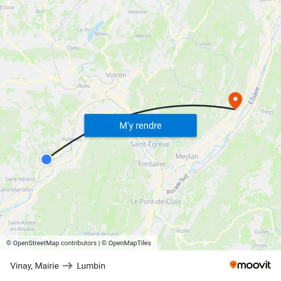 Vinay, Mairie to Lumbin map