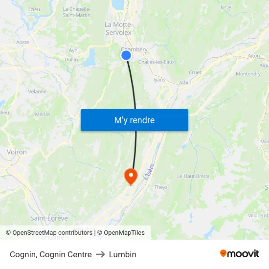 Cognin, Cognin Centre to Lumbin map