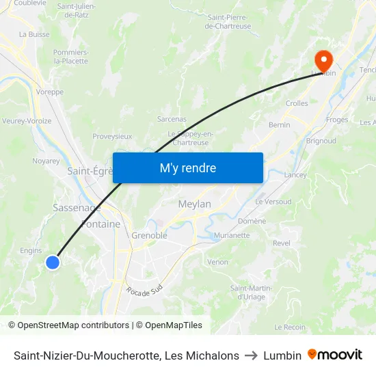 Saint-Nizier-Du-Moucherotte, Les Michalons to Lumbin map