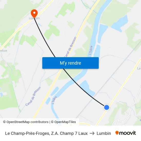 Le Champ-Près-Froges, Z.A. Champ 7 Laux to Lumbin map