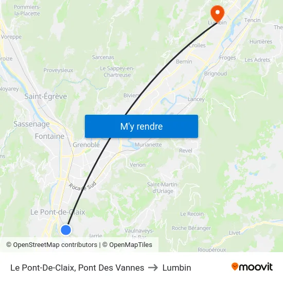 Le Pont-De-Claix, Pont Des Vannes to Lumbin map