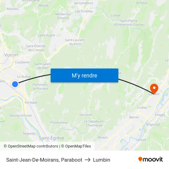Saint-Jean-De-Moirans, Paraboot to Lumbin map
