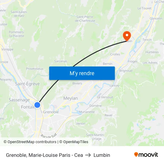 Grenoble, Marie-Louise Paris - Cea to Lumbin map