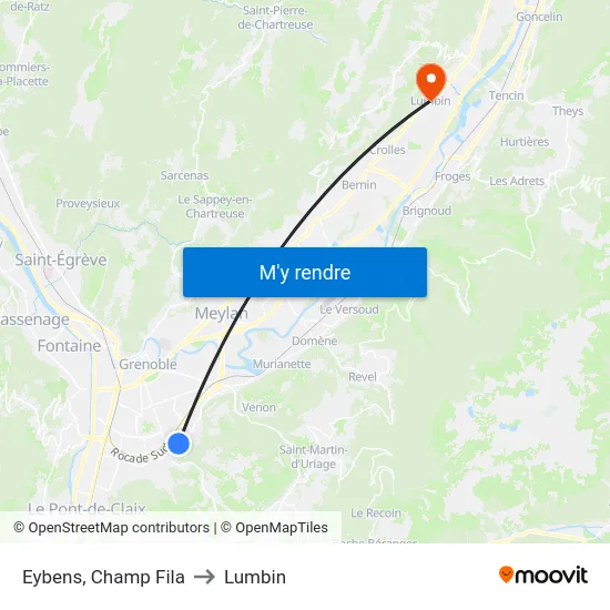 Eybens, Champ Fila to Lumbin map