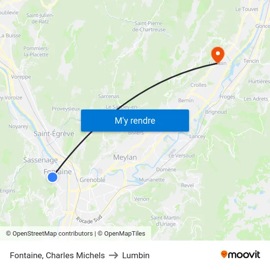 Fontaine, Charles Michels to Lumbin map