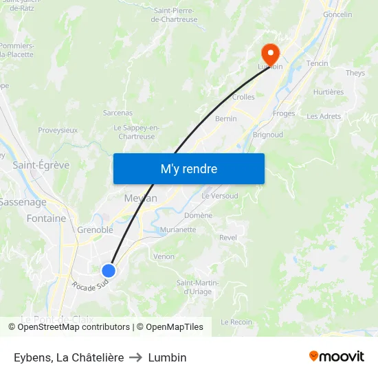 Eybens, La Châtelière to Lumbin map
