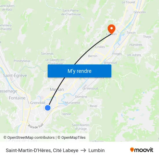 Saint-Martin-D'Hères, Cité Labeye to Lumbin map