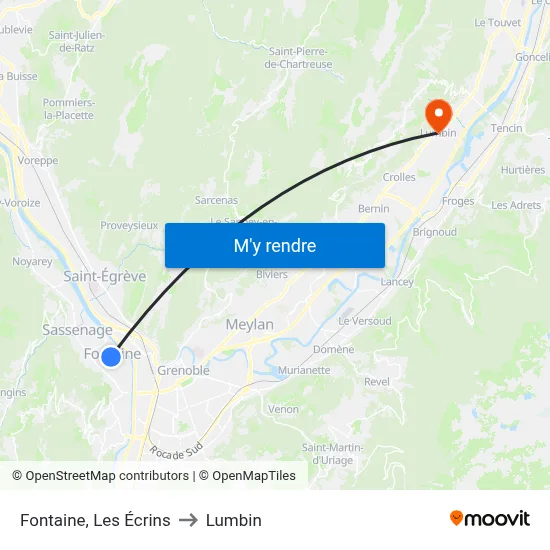 Fontaine, Les Écrins to Lumbin map